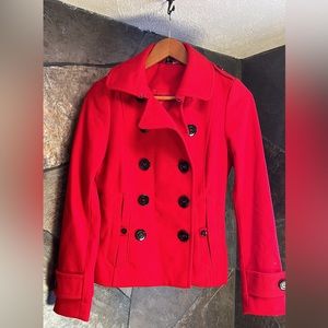 Red, Divided pea coat